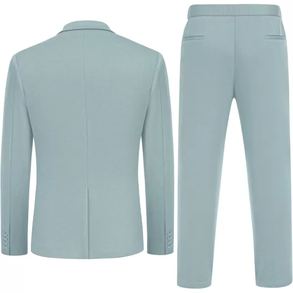 COOFANDY Men's Suits 2 Piece Slim Fit Suit Set 2 Button Lightweight Casual Knit Blazer Suit Jacket Pants