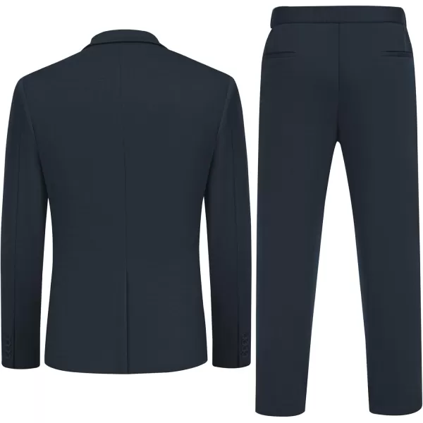COOFANDY Men's Suits 2 Piece Slim Fit Suit Set 2 Button Lightweight Casual Knit Blazer Suit Jacket Pants