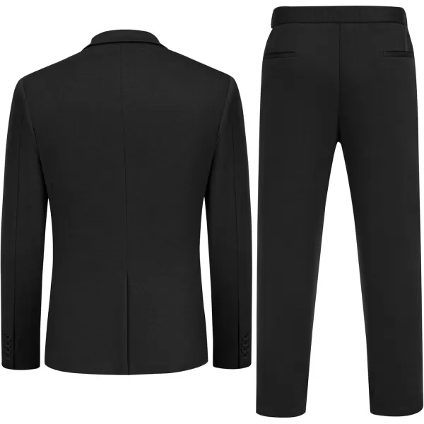 COOFANDY Men's Suits 2 Piece Slim Fit Suit Set 2 Button Lightweight Casual Knit Blazer Suit Jacket Pants