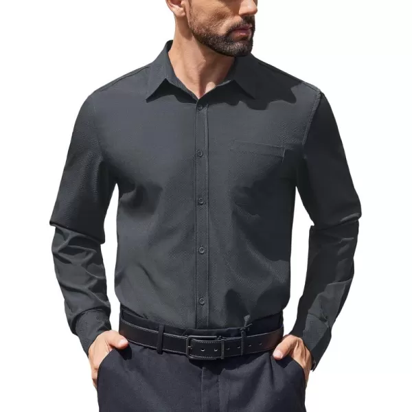 COOFANDY Mens Dress Shirts Long Sleeve Wrinkle Free Shirt Textured Business Casual Button Down Shirt