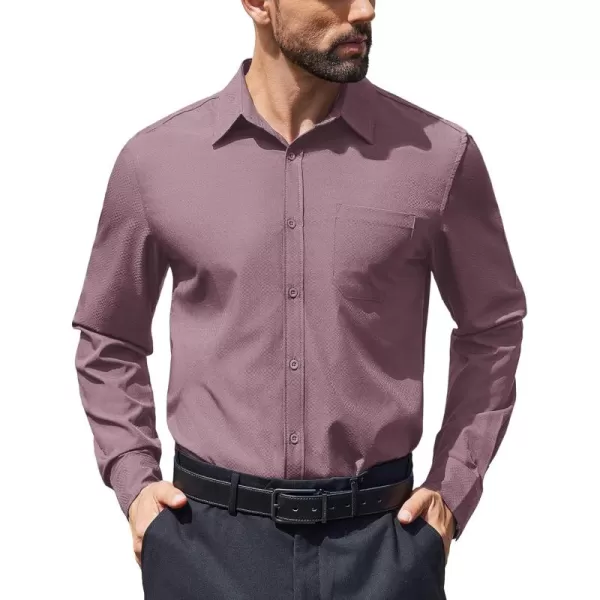 COOFANDY Mens Dress Shirts Long Sleeve Wrinkle Free Shirt Textured Business Casual Button Down Shirt