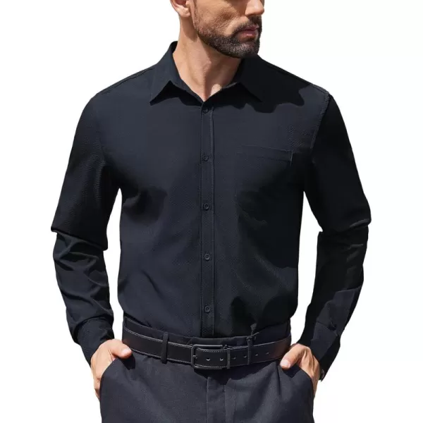 COOFANDY Mens Dress Shirts Long Sleeve Wrinkle Free Shirt Textured Business Casual Button Down Shirt