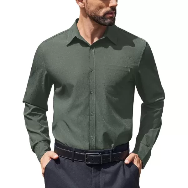 COOFANDY Mens Dress Shirts Long Sleeve Wrinkle Free Shirt Textured Business Casual Button Down Shirt