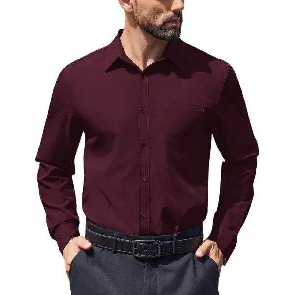COOFANDY Mens Dress Shirts Long Sleeve Wrinkle Free Shirt Textured Business Casual Button Down Shirt