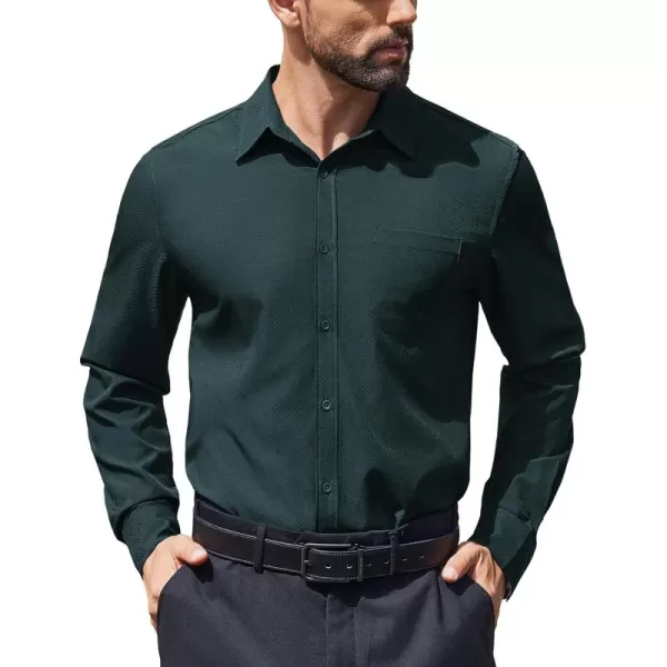 COOFANDY Mens Dress Shirts Long Sleeve Wrinkle Free Shirt Textured Business Casual Button Down Shirt