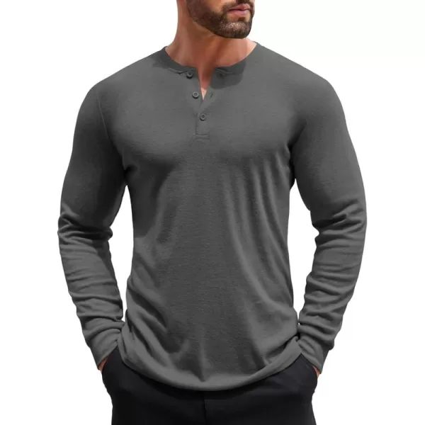 COOFANDY Men's Henley Shirts Long Sleeve Button T-Shirt Lightweight Fashion Casual Pullover Shirt