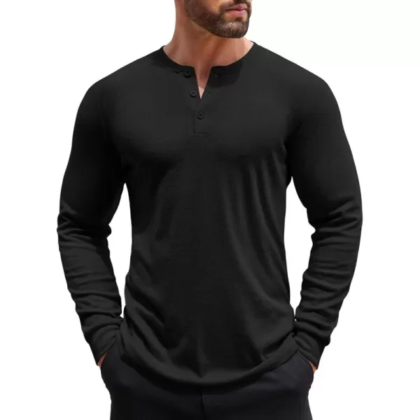 COOFANDY Men's Henley Shirts Long Sleeve Button T-Shirt Lightweight Fashion Casual Pullover Shirt