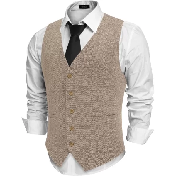 COOFANDY Men's Suit Vests Slim Fit Herringbone Waistcoat Casual Business Dress Vest