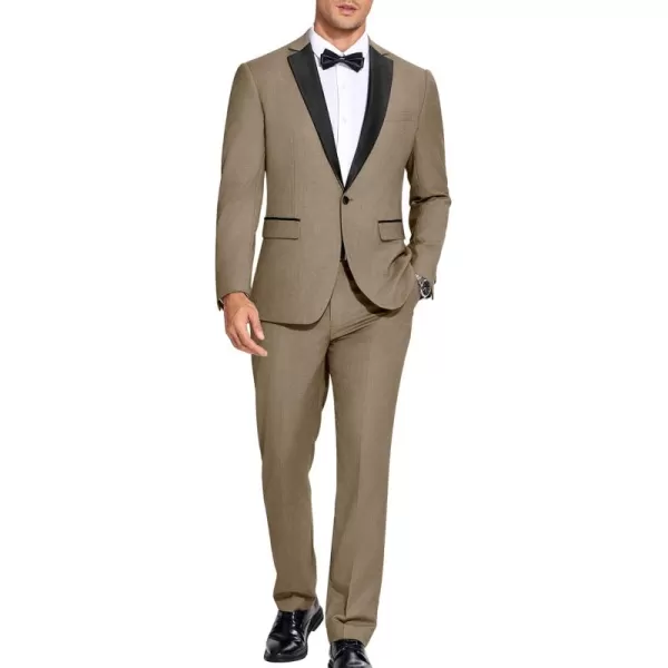 COOFANDY Men's Suits 2 Piece Slim Fit Dress Suits Tuxedo Jacket One Button Blazer for Wedding Business Prom