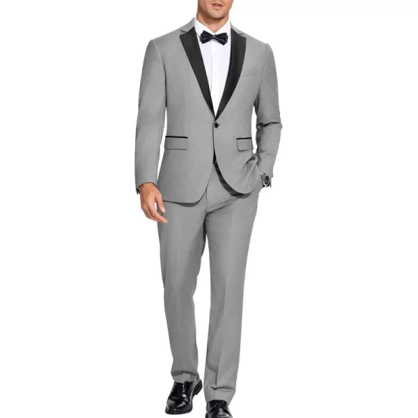 COOFANDY Men's Suits 2 Piece Slim Fit Dress Suits Tuxedo Jacket One Button Blazer for Wedding Business Prom