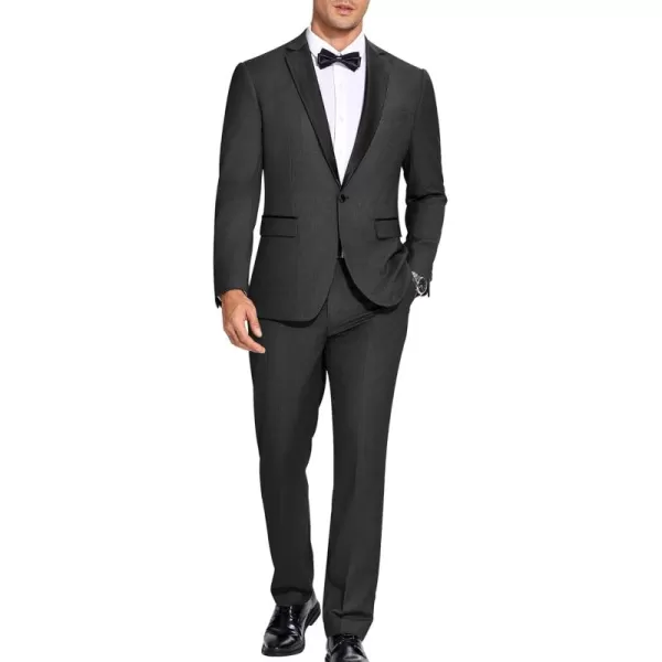 COOFANDY Men's Suits 2 Piece Slim Fit Dress Suits Tuxedo Jacket One Button Blazer for Wedding Business Prom