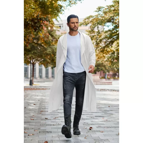 COOFANDY Long Hooded Cardigan Men Lightweight Cloak Costume Open Front Drape Cape Overcoat with Pockets