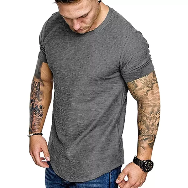 COOFANDY Men Muscle Workout T Shirt Gym Bodybuilding Active Short Sleeve Tee Top Black