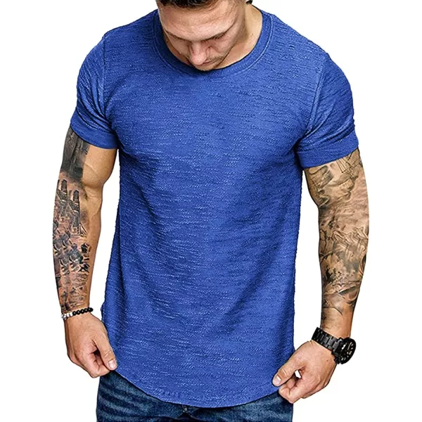 COOFANDY Men Muscle Workout T Shirt Gym Bodybuilding Active Short Sleeve Tee Top Black