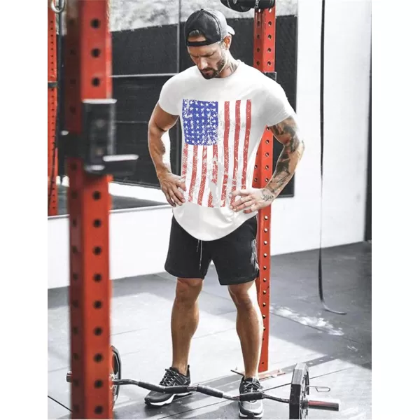 COOFANDY Men Muscle Workout T Shirt Gym Bodybuilding Active Short Sleeve Tee Top Black