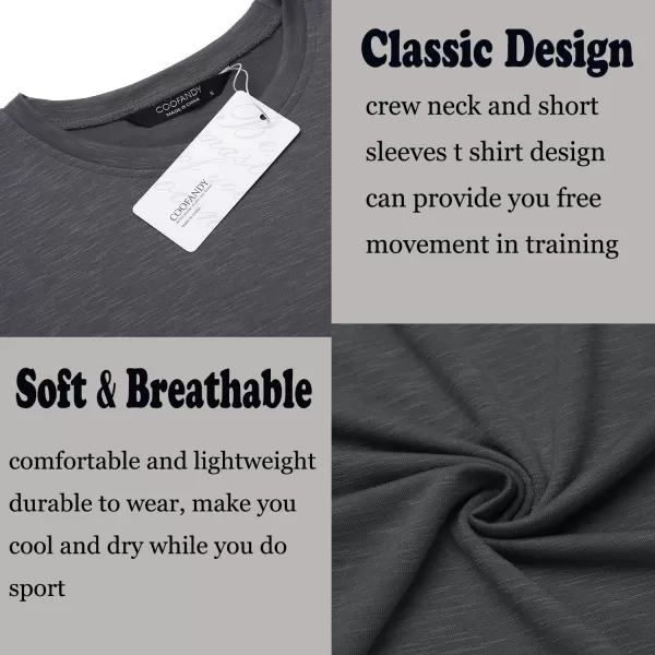 COOFANDY Men Muscle Workout T Shirt Gym Bodybuilding Active Short Sleeve Tee Top Black