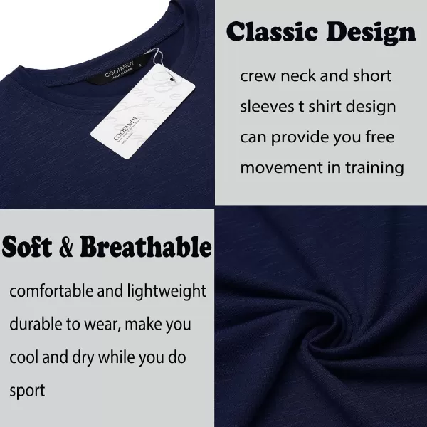 COOFANDY Men Muscle Workout T Shirt Gym Bodybuilding Active Short Sleeve Tee Top Black