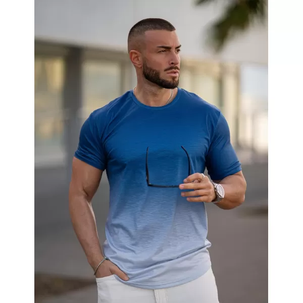 COOFANDY Men Muscle Workout T Shirt Gym Bodybuilding Active Short Sleeve Tee Top Black)
