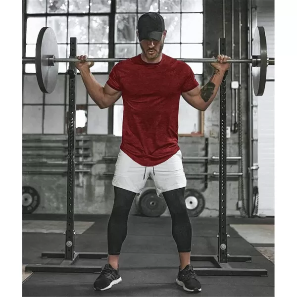 COOFANDY Men Muscle Workout T Shirt Gym Bodybuilding Active Short Sleeve Tee Top Black
