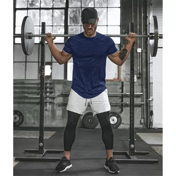 COOFANDY Men Muscle Workout T Shirt Gym Bodybuilding Active Short Sleeve Tee Top Black