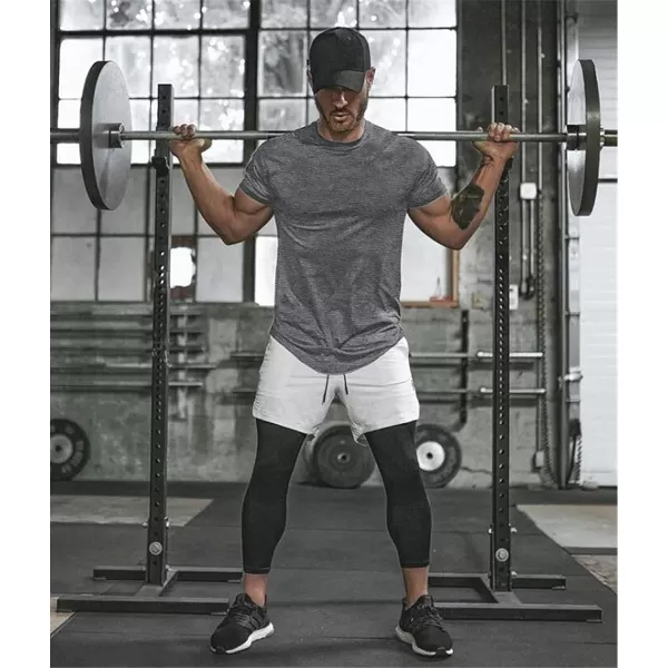 COOFANDY Men Muscle Workout T Shirt Gym Bodybuilding Active Short Sleeve Tee Top Black