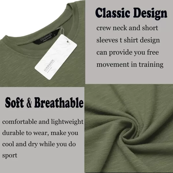 COOFANDY Men Muscle Workout T Shirt Gym Bodybuilding Active Short Sleeve Tee Top Black