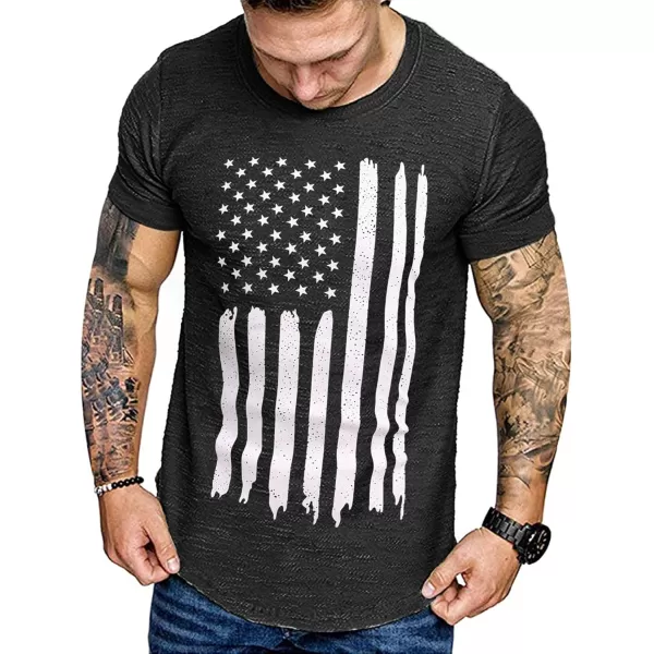 COOFANDY Men Muscle Workout T Shirt Gym Bodybuilding Active Short Sleeve Tee Top Black