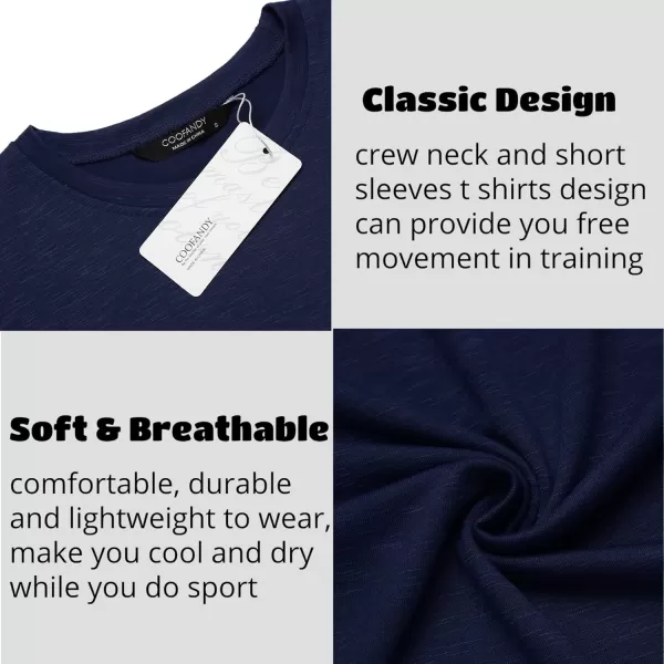COOFANDY Men Muscle Workout T Shirt Gym Bodybuilding Active Short Sleeve Tee Top Black