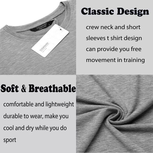 COOFANDY Men Muscle Workout T Shirt Gym Bodybuilding Active Short Sleeve Tee Top Black