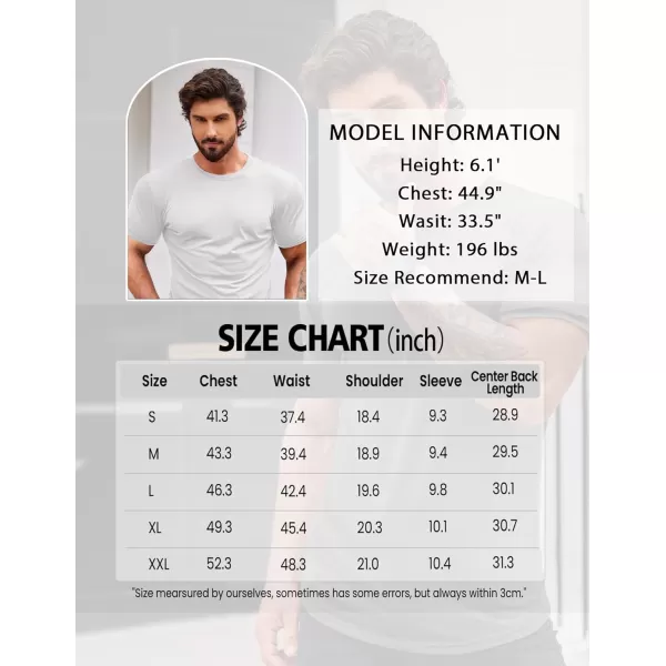 COOFANDY Men Muscle Workout T Shirt Gym Bodybuilding Active Short Sleeve Tee Top Black