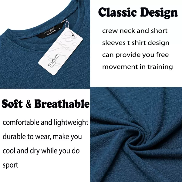 COOFANDY Men Muscle Workout T Shirt Gym Bodybuilding Active Short Sleeve Tee Top Black