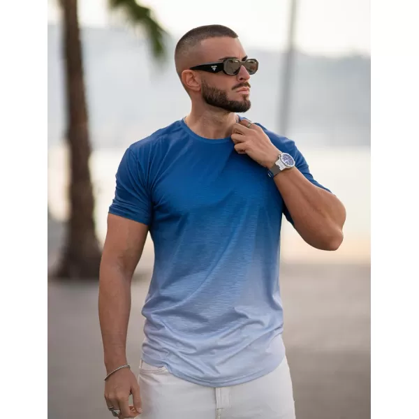 COOFANDY Men Muscle Workout T Shirt Gym Bodybuilding Active Short Sleeve Tee Top Black)