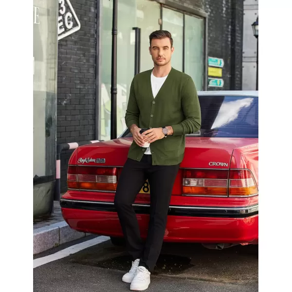 COOFANDY Mens Cardigan Sweaters Long Sleeve V Neck Cardigans Lightweight Knitted Button Down Sweaters with Pockets