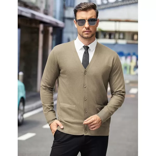 COOFANDY Mens Cardigan Sweaters Long Sleeve V Neck Cardigans Lightweight Knitted Button Down Sweaters with Pockets