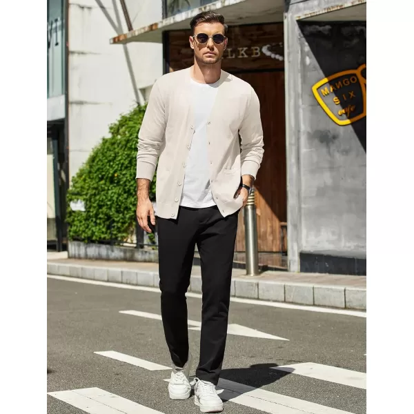 COOFANDY Mens Cardigan Sweaters Long Sleeve V Neck Cardigans Lightweight Knitted Button Down Sweaters with Pockets