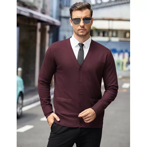 COOFANDY Mens Cardigan Sweaters Long Sleeve V Neck Cardigans Lightweight Knitted Button Down Sweaters with Pockets