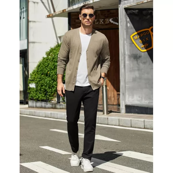 COOFANDY Mens Cardigan Sweaters Long Sleeve V Neck Cardigans Lightweight Knitted Button Down Sweaters with Pockets