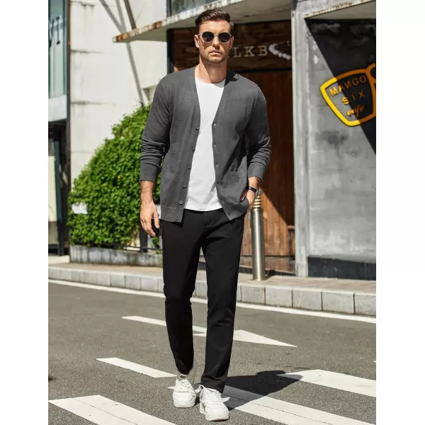 COOFANDY Mens Cardigan Sweaters Long Sleeve V Neck Cardigans Lightweight Knitted Button Down Sweaters with Pockets