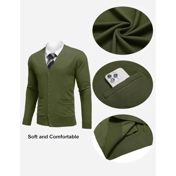 COOFANDY Mens Cardigan Sweaters Long Sleeve V Neck Cardigans Lightweight Knitted Button Down Sweaters with Pockets