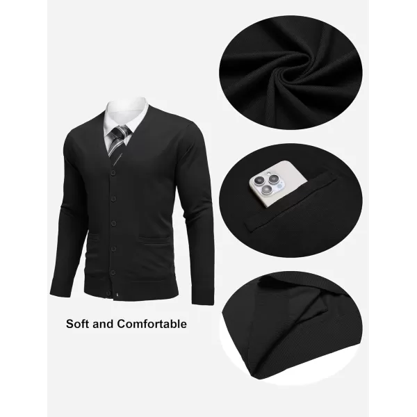 COOFANDY Mens Cardigan Sweaters Long Sleeve V Neck Cardigans Lightweight Knitted Button Down Sweaters with Pockets