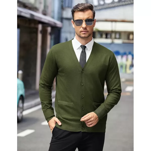 COOFANDY Mens Cardigan Sweaters Long Sleeve V Neck Cardigans Lightweight Knitted Button Down Sweaters with Pockets