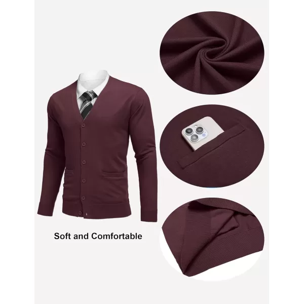 COOFANDY Mens Cardigan Sweaters Long Sleeve V Neck Cardigans Lightweight Knitted Button Down Sweaters with Pockets