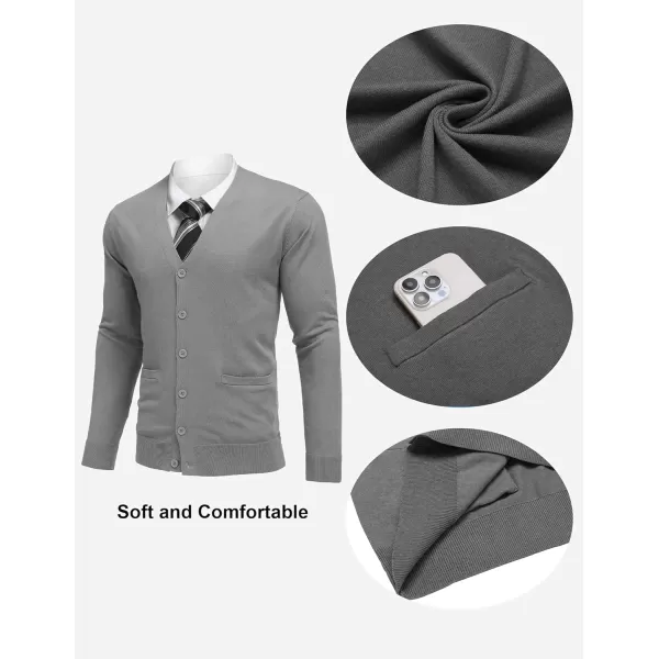 COOFANDY Mens Cardigan Sweaters Long Sleeve V Neck Cardigans Lightweight Knitted Button Down Sweaters with Pockets