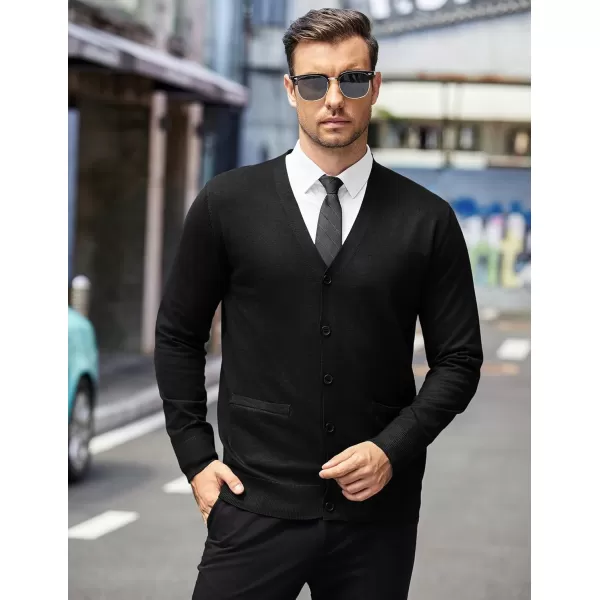 COOFANDY Mens Cardigan Sweaters Long Sleeve V Neck Cardigans Lightweight Knitted Button Down Sweaters with Pockets