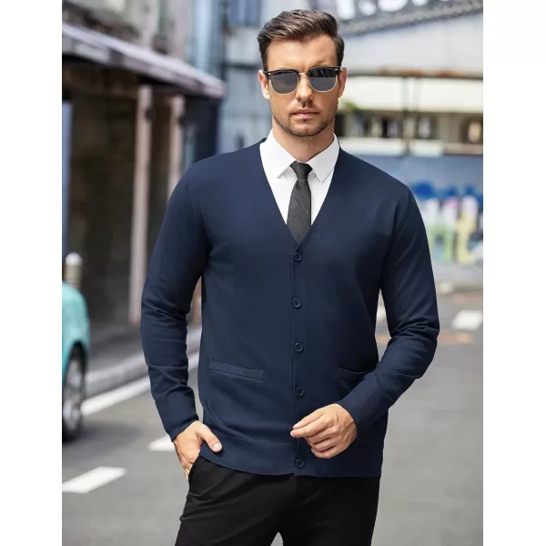 COOFANDY Mens Cardigan Sweaters Long Sleeve V Neck Cardigans Lightweight Knitted Button Down Sweaters with Pockets