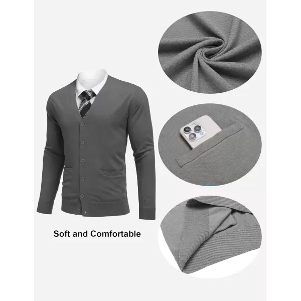 COOFANDY Mens Cardigan Sweaters Long Sleeve V Neck Cardigans Lightweight Knitted Button Down Sweaters with Pockets