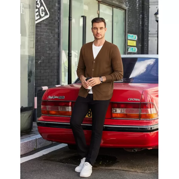 COOFANDY Mens Cardigan Sweaters Long Sleeve V Neck Cardigans Lightweight Knitted Button Down Sweaters with Pockets