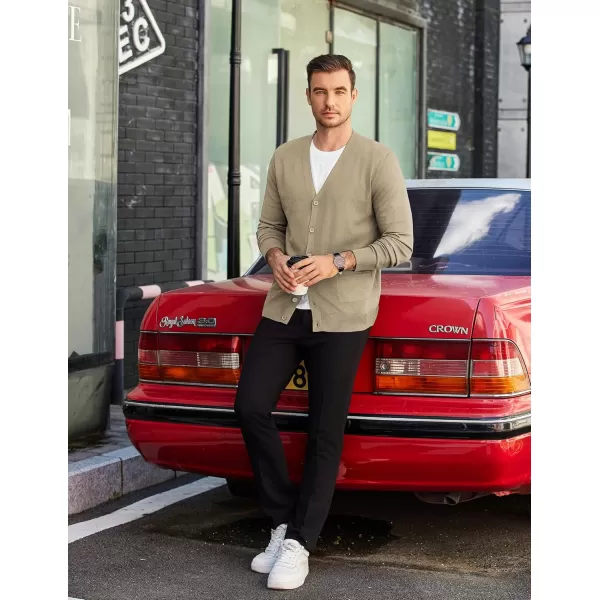 COOFANDY Mens Cardigan Sweaters Long Sleeve V Neck Cardigans Lightweight Knitted Button Down Sweaters with Pockets