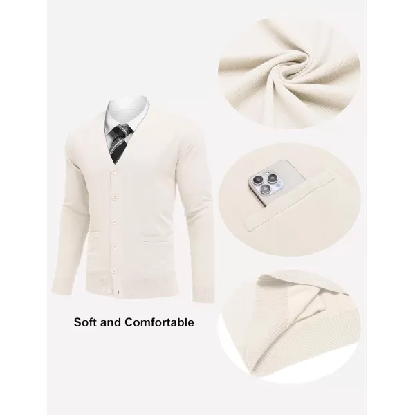 COOFANDY Mens Cardigan Sweaters Long Sleeve V Neck Cardigans Lightweight Knitted Button Down Sweaters with Pockets
