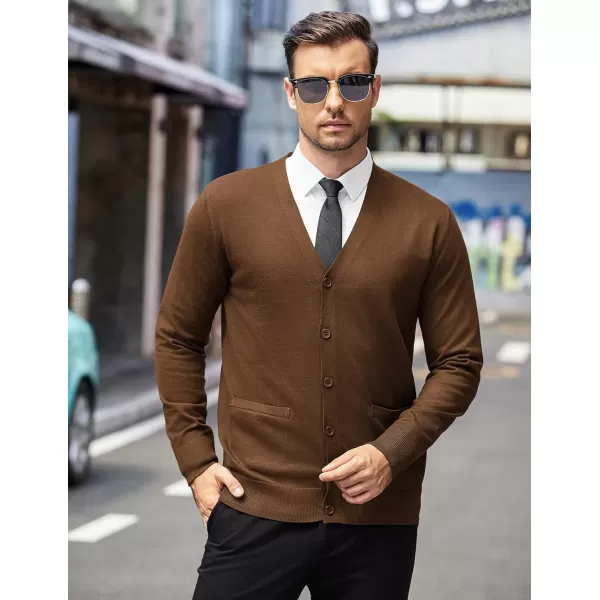 COOFANDY Mens Cardigan Sweaters Long Sleeve V Neck Cardigans Lightweight Knitted Button Down Sweaters with Pockets